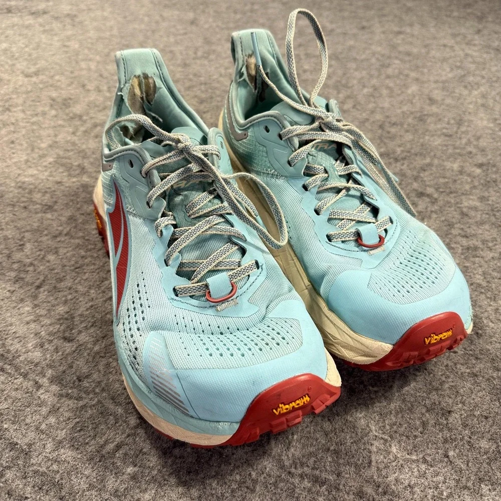 Altra Olympus 5 Shoes Womens Size 9.5 Blue Mesh Trail Running Zero‎ Drop Vibram